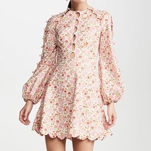 Zimmermann Goldie Scallop Floral Dress